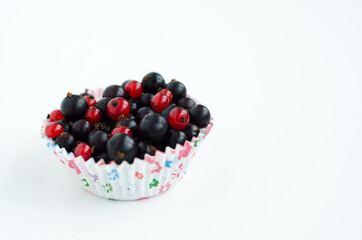 blueberry muffin isolated on white