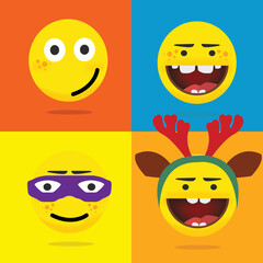 Set of Emoticons. Set of Emoji. Smile icons.