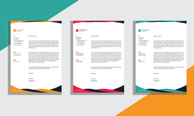 Professional And Modern Business Style, Flat Letterhead Design Template Vector.	