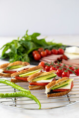 bagel sandwich on a white background