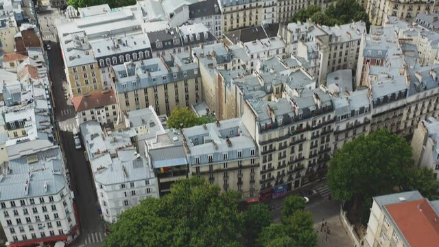 Aerial video of Paris, Drone photography, beautiful city,Old town, Flight over beautiful places, City top view, Panoramic view of Paris, Paris from a bird's eye view, France
