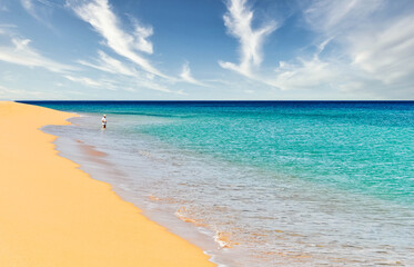 Fototapeta na wymiar idyllic coastal beach scenery on a caribbean island named Guadeloupe 