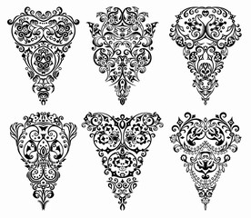 Vector ornamental nature vintage design elements