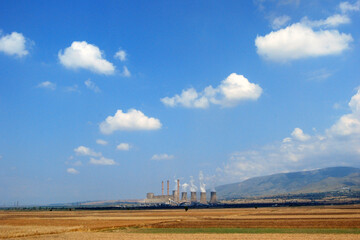 Fototapeta na wymiar Agios Dimitrios power plant near Kozani in western Macedonia.