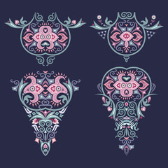 Vector ornamental nature vintage design elements