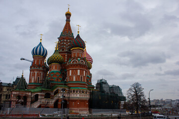 St. Basil's Cathedral in Moscow on Red Square in January