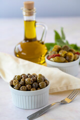 olives on a white background