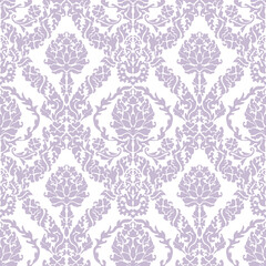 Damask vector pink and lilac wallpaper. Background, fabric, print
