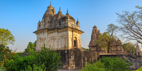 Parvati temple known as Unity of Religion Temple dedicated to three religions: Islam, Buddhism, Hinduism, Khajuraho Group of Monuments, Madhya Pradesh state, India