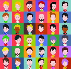 People avatars, Vector women, men avatar