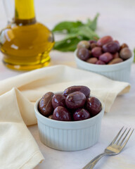 olives on a white background