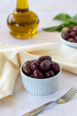 olives on a white background