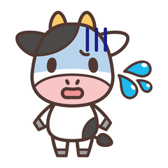 funny cow cartoon-Cow character and sweat