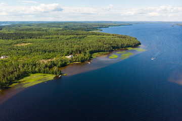 Obraz premium Aerial view of lake Paijanne, Paijanne National Park, Finland.