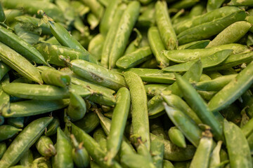 peas ready for sale on the counter