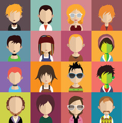 Collection of avatars (  Man and woman Characters )