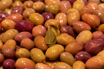 Fototapeta na wymiar olives ready for sale on the counter