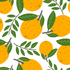 seamless pattern with hand drawn orange fruit. creative designs for fabric, wrapping, wallpaper, textile, apparel.