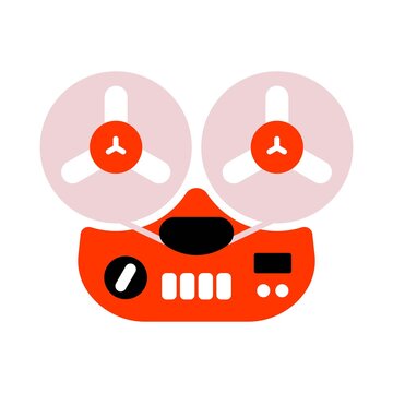 recommend clip art: Old fashioned tape recorder vector illustration. Retro magnetophone icon.