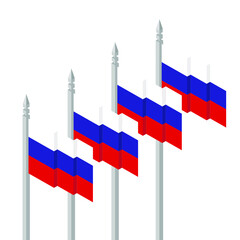 Flag of Russia, abstract isometric