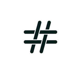 Hashtag icon vector logo illustration