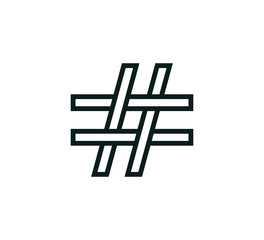 Hashtag icon vector logo illustration