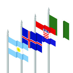 Argentina, Iceland, Croatia, Nigeria. flag