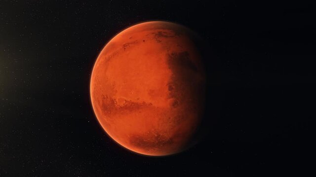 CGI Animation of Mars front view in rotation.