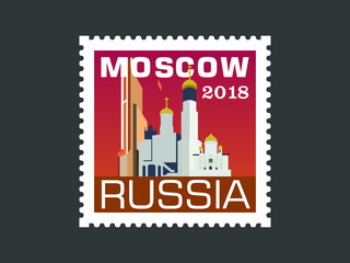 Obraz premium Moscow ,Russia (Post stamp)