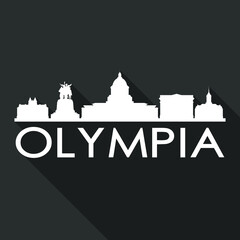 Obraz premium Olympia Flat Icon Skyline Silhouette Design City Vector Art Famous Buildings.