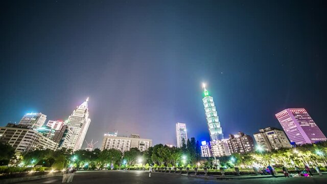 Time-lapse movie of the Sun Yat-sen Memorial Hall in Taipei, Taiwan TAIPEI 101 Pool Reflection