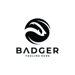 badger animal logo design template