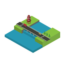 bridge in Isometric view