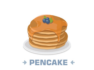 Pancake with pancake sauce vector