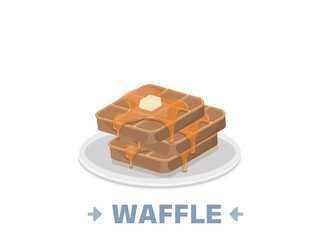 Waffle on plate