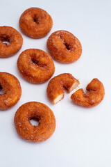 Beautiful photography of Rosquillas, top view , white background
