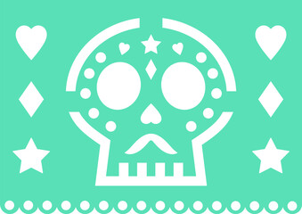 Day of the dead banner. Dia de Muertos bunting.