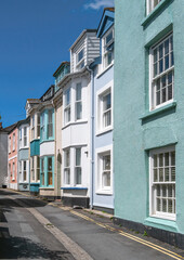 Picturesque street in Appledore, north Devon, UK. July 2020.
