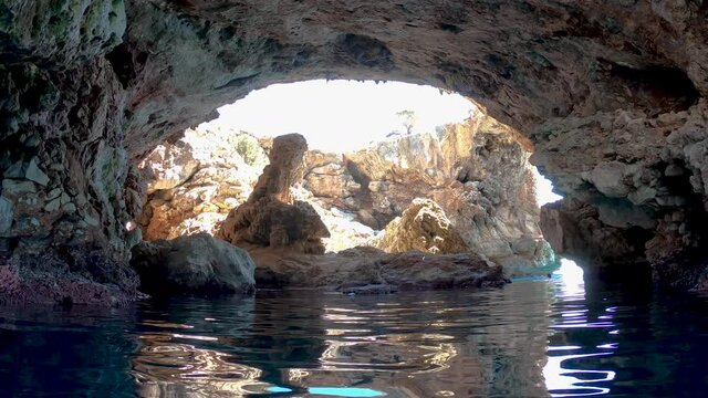 cave with open roof in cala varques Mallorca