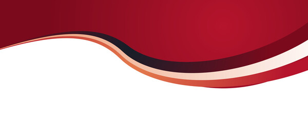 Abstract red white curve wide banner background