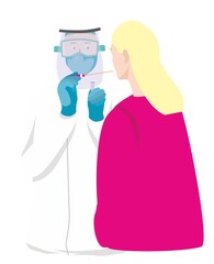 Doctor Takes Mouth Swab