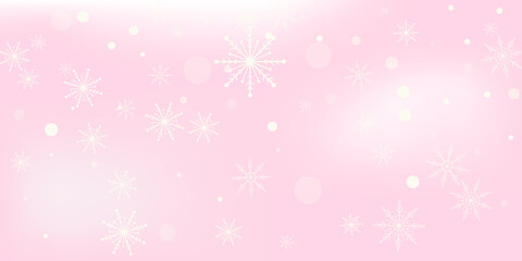 Snowflakes. Snow, snowfall. Falling scattered white snowflakes on a gradient background. Vector	