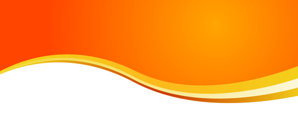 Abstract modern orange yellow white banner background gradient color. Yellow and orange gradient with curve wave decoration. - obrazy, fototapety, plakaty
