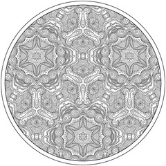 Vector floral ethnic outline hand drawn mandala