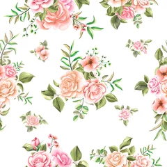 Behang Flowers seamless pattern © fendymetro
