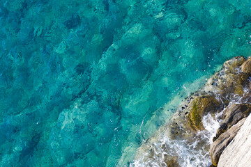 Abstract background of turquoise water-aerial view
