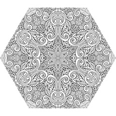 Vector floral ethnic outline hand drawn mandala