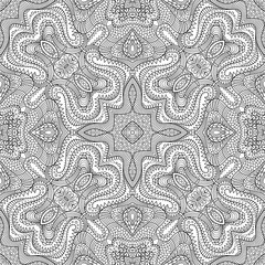 Vector ethnic hand drawn line art seamless pattern