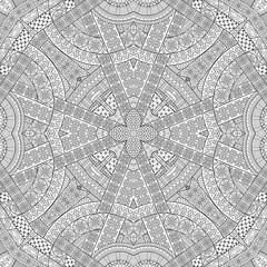 Vector ethnic hand drawn line art seamless pattern