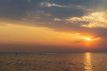 Beautiful sunset over the Caspian Sea